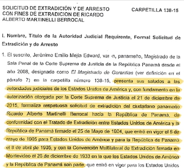 Ricardo Martinelli es requerido en extradición por cuatro delitos