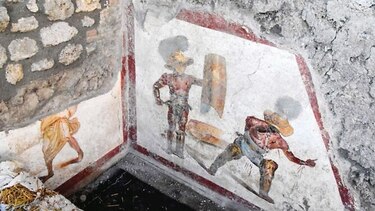 Mural de combate de gladiadores sale a la luz luego de 20 siglos