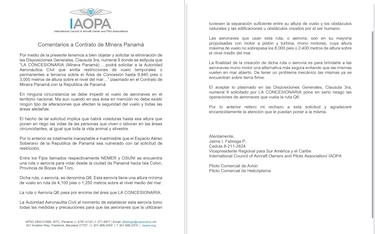 Organismo internacional de pilotos rechaza norma que restringiría vuelos sobre la mina de Donoso