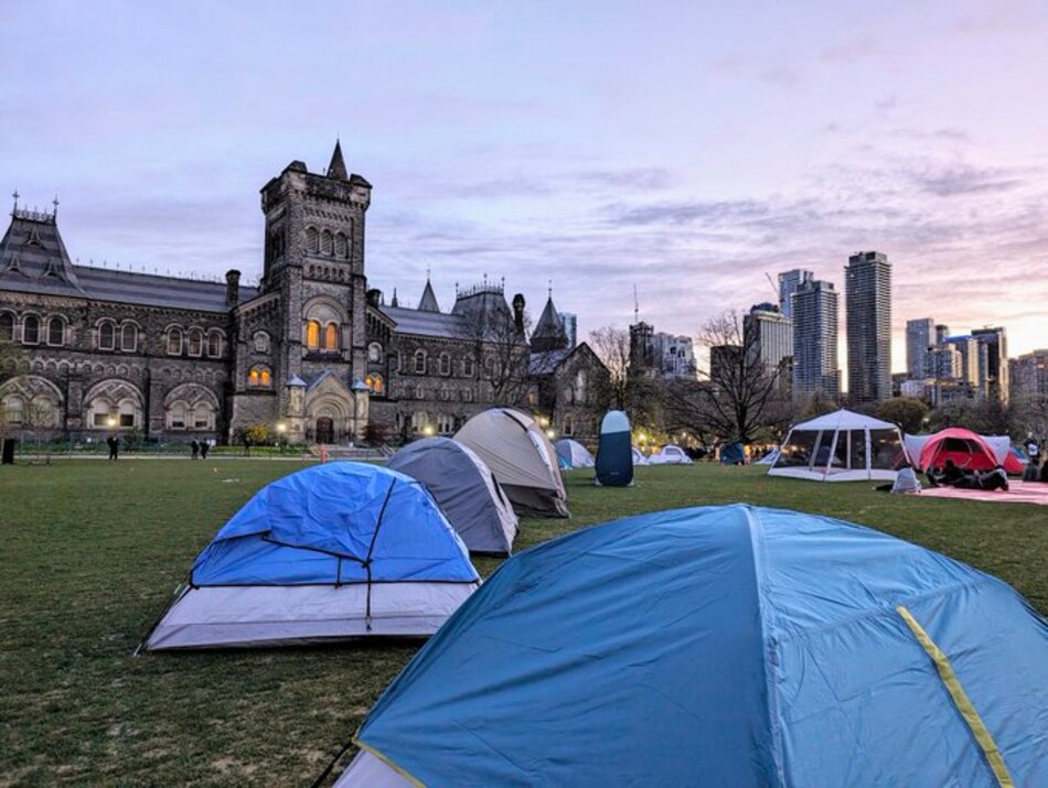 Estudiantes canadienses inician una acampada pro-Palestina en la Universidad de Toronto