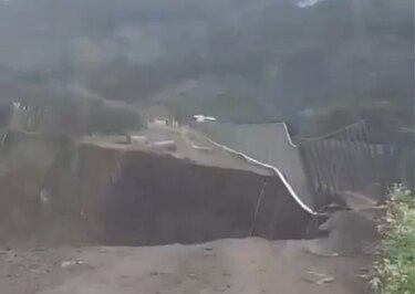 Colapsa vía en Cerro Punta tras lluvias registradas este fin de semana