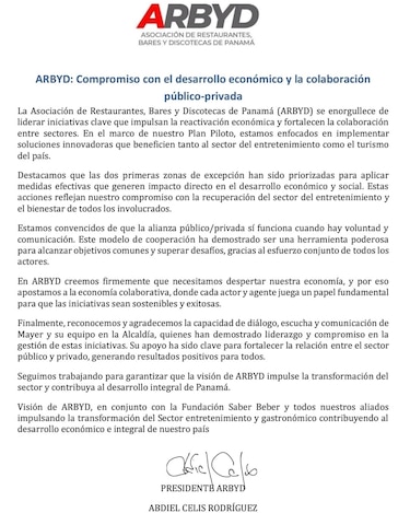 Arbyd respalda modificación de la ‘ley zanahoria’ aprobada por el alcalde Mayer Mizrachi