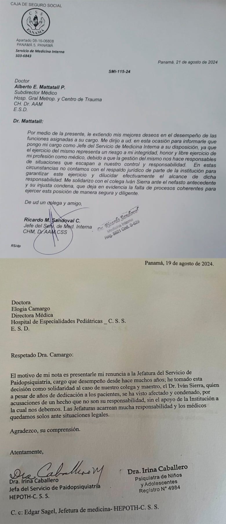 Médicos jefes de servicios de la CSS renuncian a su cargo tras condena a neonatólogo