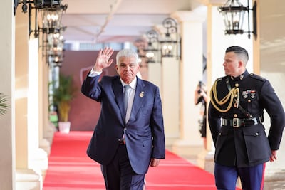 Presidente Mulino llega a la sede de la Cumbre Escudo de las Américas organizada por Trump