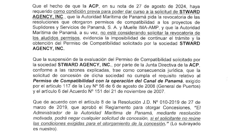 Stward Agency deberá desocupar el espacio que utiliza para operar un muelle flotante en Amador