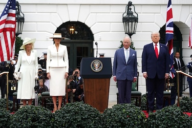 El rey Carlos III y la reina Camila son recibidos por Trump en su primera visita de Estado