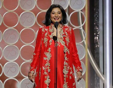 Vestido rojo causa controversia en los Globos de Oro