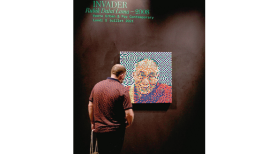 Subastan cuadro ‘Rubik dalái lama’ de Invader
