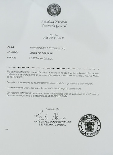 María Corina Machado visitará la Asamblea Nacional este lunes 25 de mayo