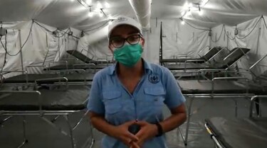 Hospital campaña para recibir pacientes con la Covid-19 en Panamá Oeste tiene un 90% de avance