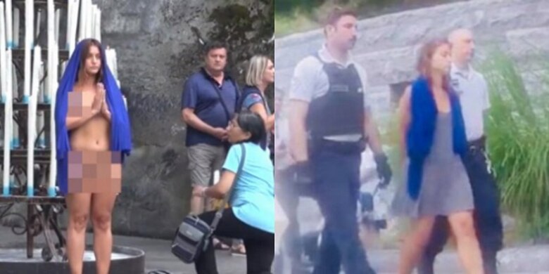 Artista será juzgada por desnudarse ante el santuario de la virgen de Lourdes