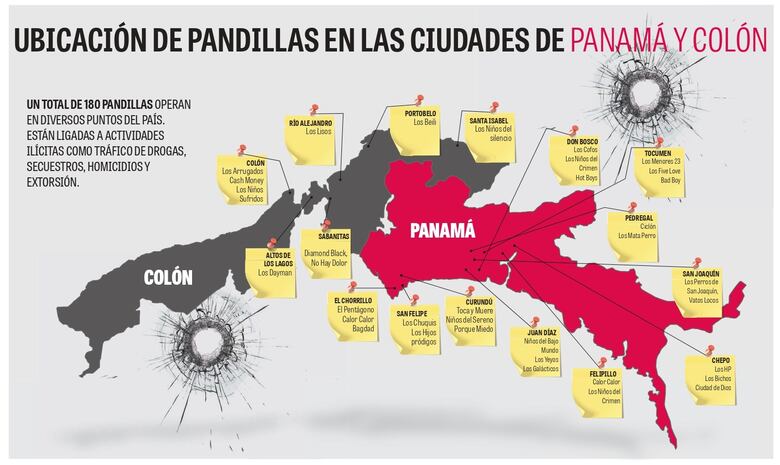 El mapa del miedo: estas son las zonas tomadas por pandillas en la capital y Colón