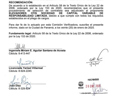 Metro de Panamá adjudicaría contrato de $4.4 millones a Elevadores Otis para mantenimiento de escaleras y ascensores