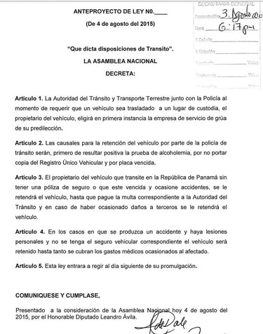 Anteproyecto para que infractores de tránsito puedan elegir grúas