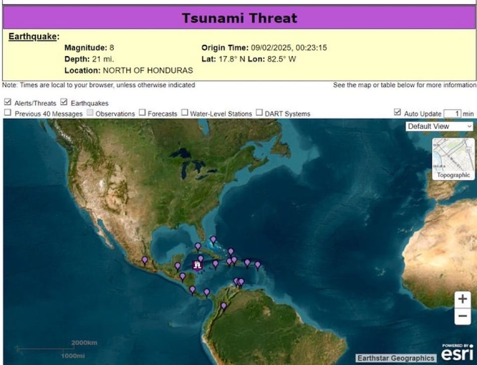 Emiten una alerta para las costas dominicanas tras el terremoto en Islas Caimán