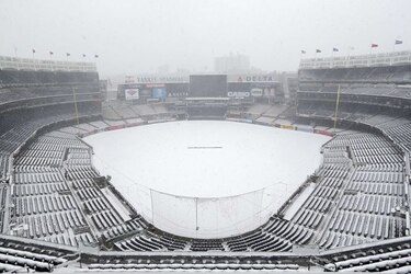 La  nieve impide primer juego de los Yankees en casa