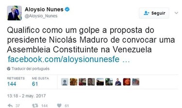 Cancillería de Brasil: Constituyente de Nicolás Maduro sin elecciones universales es un golpe de Estado