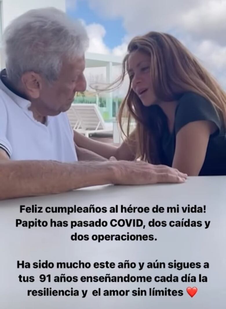 La colombiana Shakira felicita al héroe de su vida: su padre