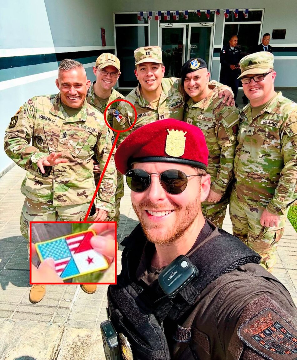 Mayer Mizrachi recibió parche del Ejército de Estados Unidos con bandera de Panamá a la mitad
