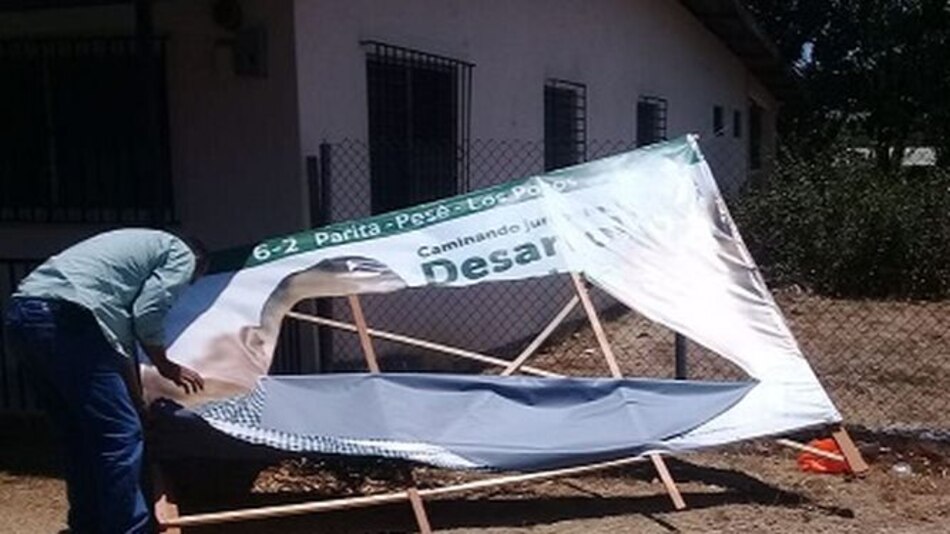 Vandalizan valla publicitaria de candidato por la libre postulación en Herrera