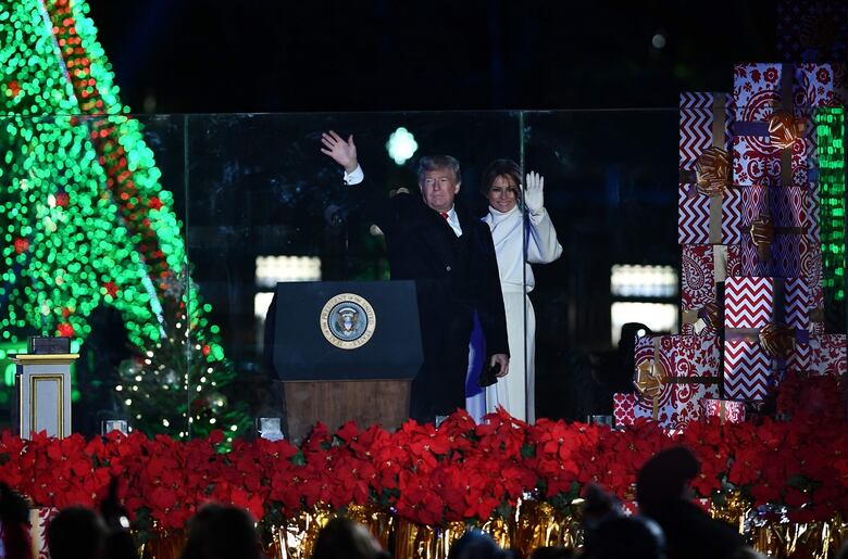 Trump enciende las luces del Árbol Nacional de Navidad