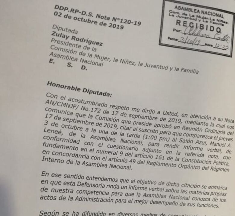 Comisión de la Mujer recomienda al pleno la remoción de Alfredo Castillero Hoyos como defensor del Pueblo