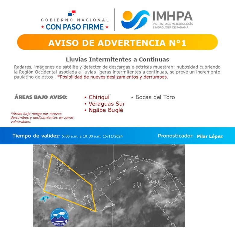 Tormenta Sara generará lluvias y advertencias en Panamá