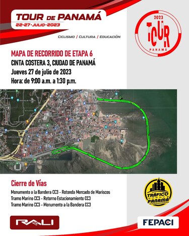 El Tour de Panamá llega a su etapa final; conozca las vías que están cerradas en la cinta costera