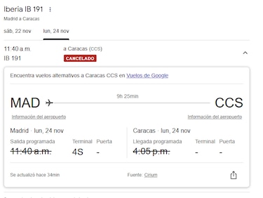 Iberia cancela vuelos entre Madrid y Caracas por alerta de la FAA sobre Venezuela