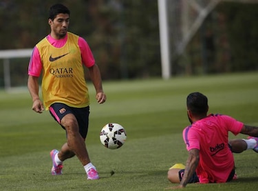 Suárez se entrena por primera vez con el FC Barcelona