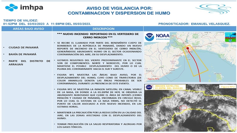 Bomberos controlan incendio en Cerro Patacón; emiten aviso de vigilancia por humo tóxico