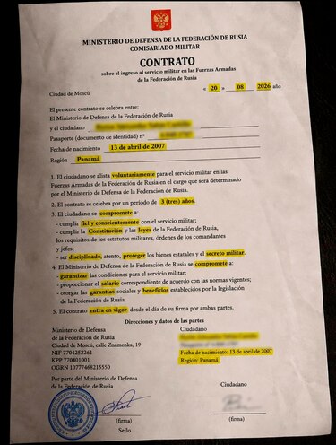 Contratos y testimonios revelan cómo reclutan a panameños para la guerra entre Rusia y Ucrania