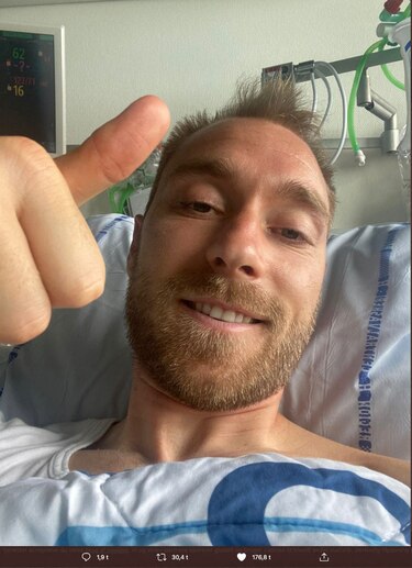 Desde su cama en el hospital, Christian Eriksen dice que se siente ‘bien’