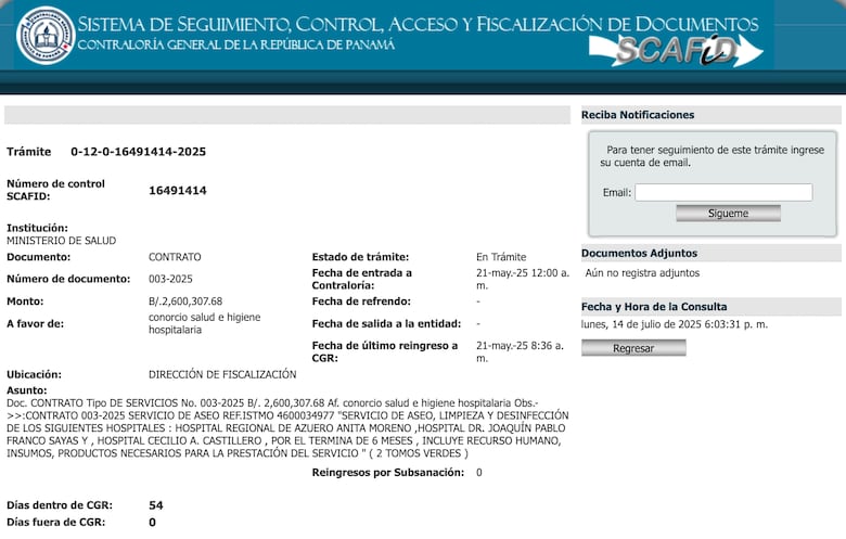 La Contraloría frena el refrendo a un contrato del Minsa ligado a Hombres de Blanco