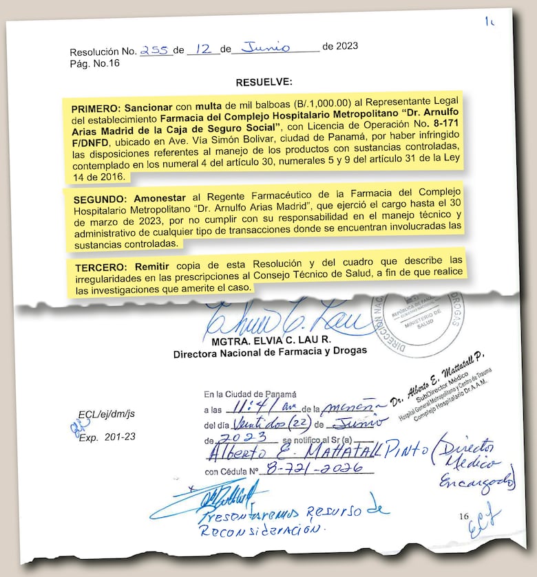 Minsa sanciona a director médico de la CSS por anomalías en el manejo del fentanilo