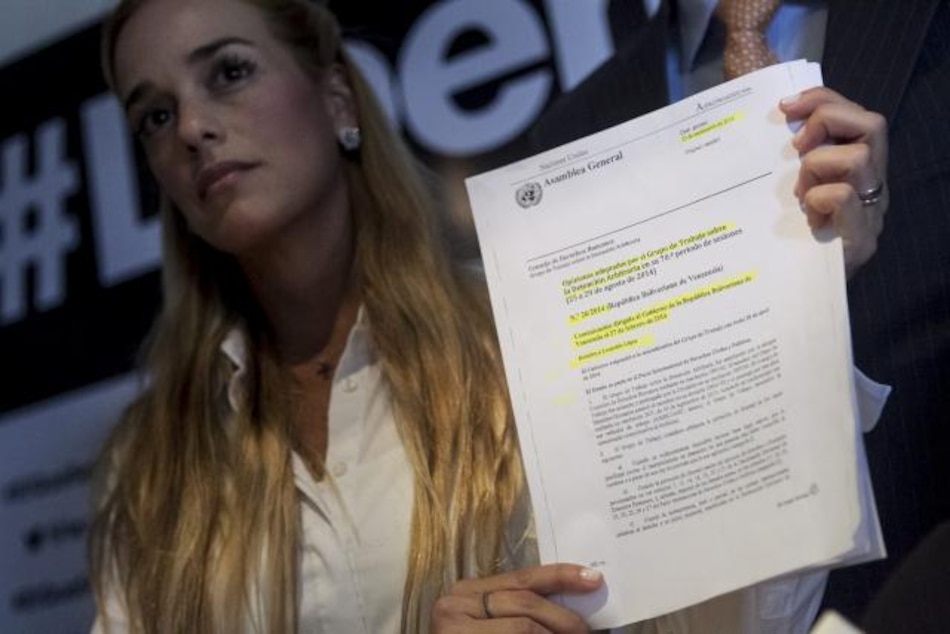 Esposa de opositor venezolano Leopoldo López llega a Madrid para recabar apoyo