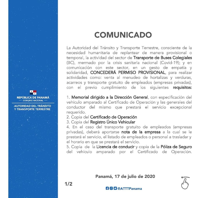 Buses colegiales podrán prestar el servicio de venta de verduras, acarreo y transporte privado