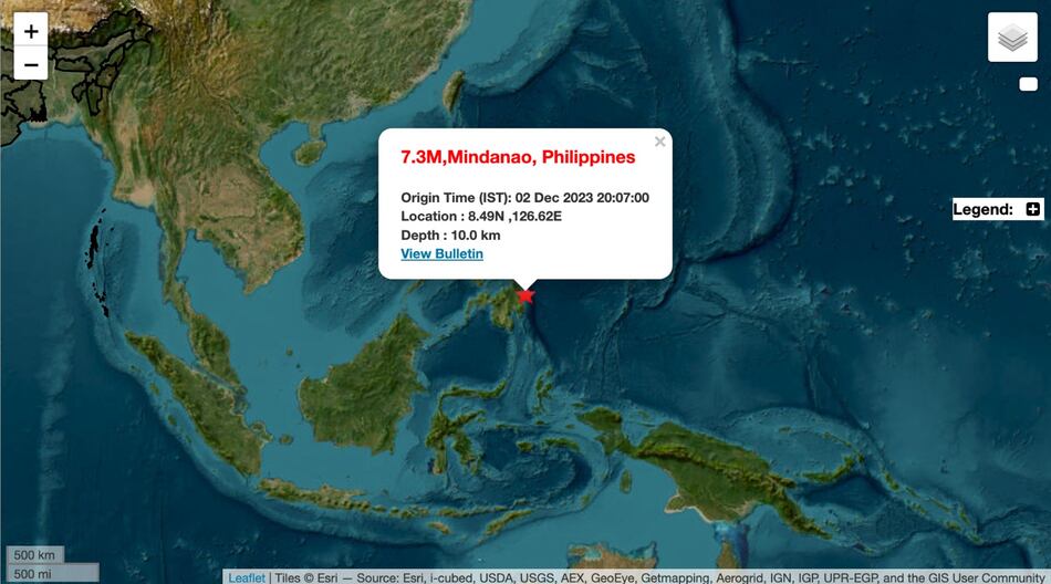 Levantan la alerta de tsunami en Filipinas tras un terremoto 7.6