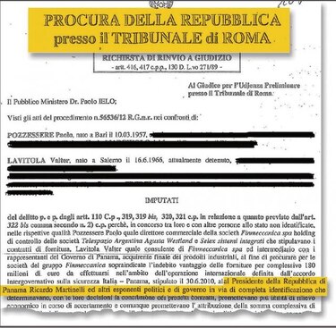 Martinelli es mencionado en juicio de Roma por corrupción
