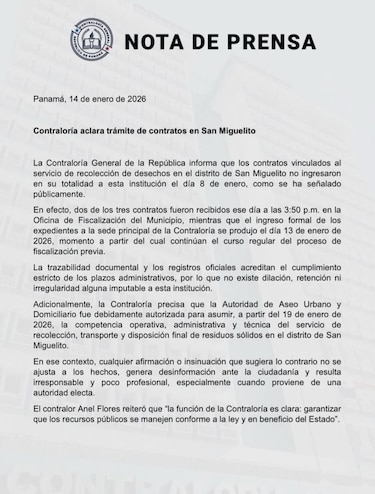 Crisis del aseo en San Miguelito: alcaldesa acusa intromisión de la AAUD y contralor descarta refrendos ‘bajo presión’