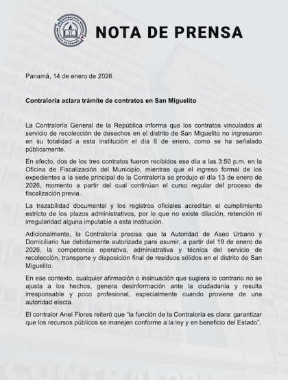 Crisis del aseo en San Miguelito: alcaldesa acusa intromisión de la AAUD y contralor descarta refrendos ‘bajo presión’