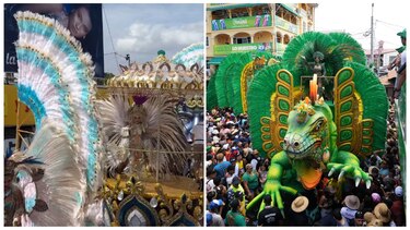 Reinas de Calle Abajo y Calle Arriba deslumbran con contrastes temáticos en el domingo de culecos