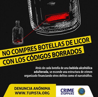 La adulteración de bebidas alcohólicas aumenta en las fiestas de fin de año: Crime Stoppers