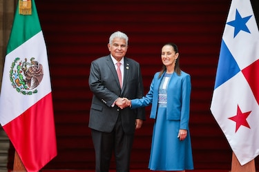 Presidenta Claudia Sheinbaum recibe a Mulino en la sede del Ejecutivo en México