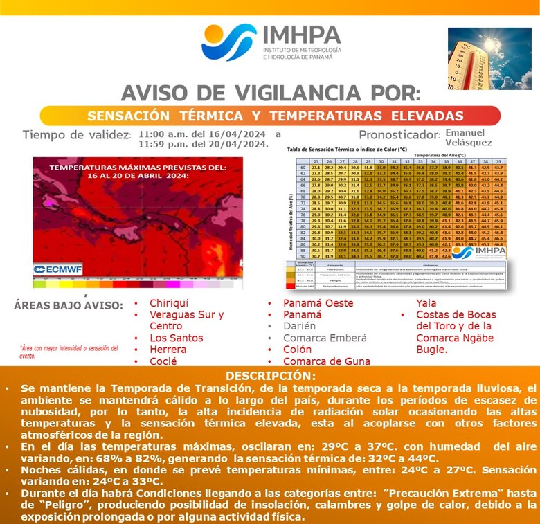 Extienden hasta el viernes aviso vigilancia por índices de radiación solar y altas temperaturas