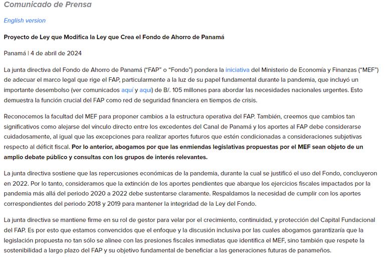 Directiva del FAP pide un amplio debate del proyecto de ley presentado ante la Asamblea Nacional