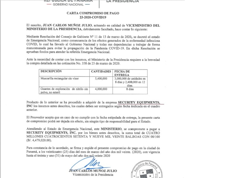 Ministerio de Salud rechazó las mascarillas y guantes de Security Equipment Inc.