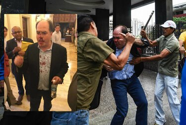 Video: Chavistas golpean con tubos a diputados opositores en Venezuela