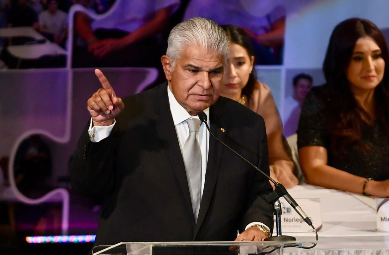 José Raúl Mulino en su discurso de proclamación como presidente este 9 de mayo de 2024. LP/Agustín Herrera